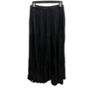 Double D Ranchwear Women's Black Tiered Maxi Skirt Boho Western Cowgirl Size S